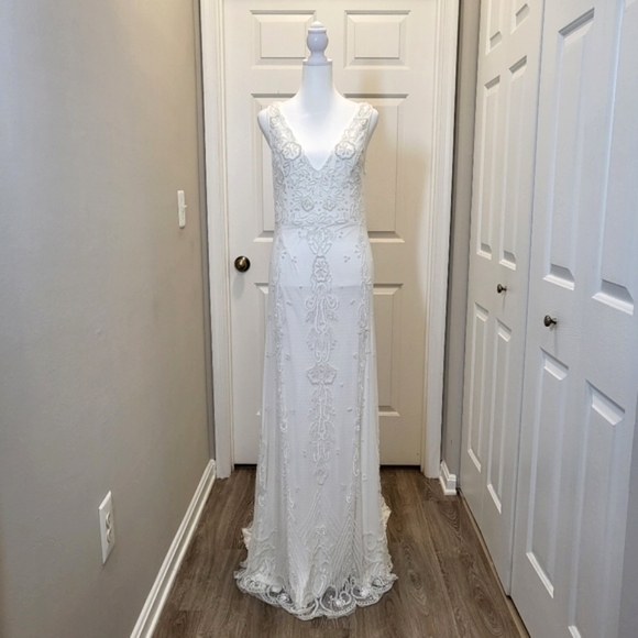 Lulus White Beaded Sequin Mermaid Maxi Dress - Picture 5 of 14